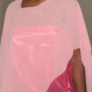 Zenclove Elegant Pink Sheer Poncho